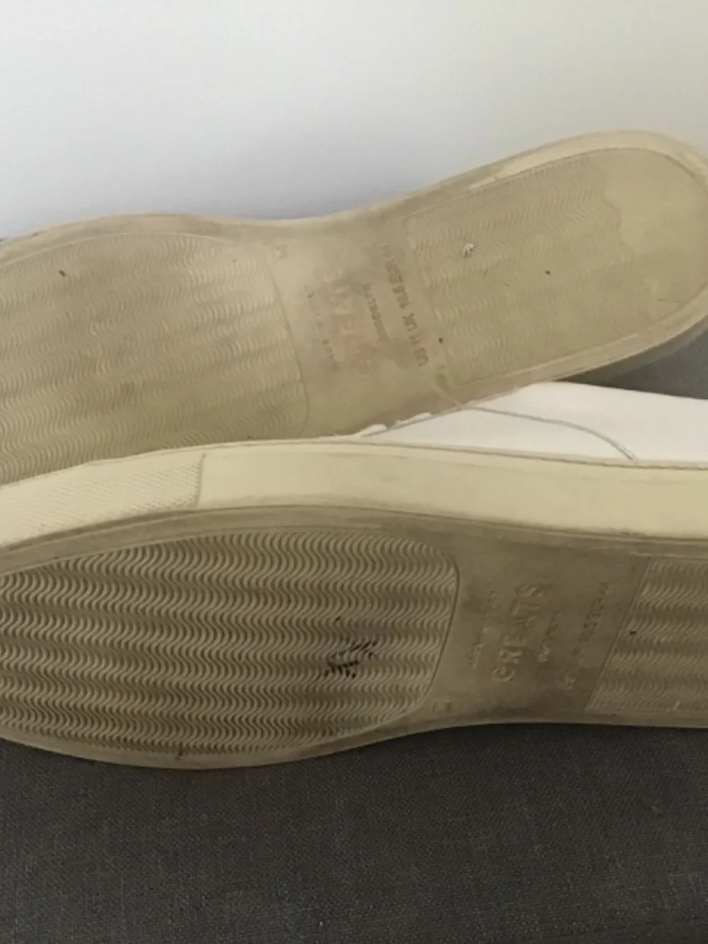 Greats Brooklyn athletic shoes white and red trim all leather made in Italy